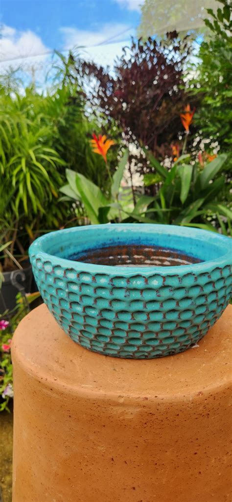 Vaso De Planta Estilo Vietnamita Azul Cer Mica Elo