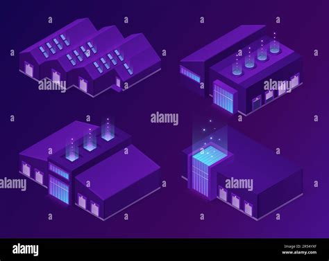 Isometric Storehouse Logistics Warehouse Or Factory Buildings With