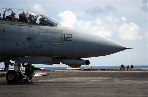 A US Navy USN F 14D Tomcat Aircraft Assigned To The Tomcatters Of