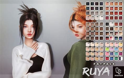 Second Life Marketplace Monso Ruya Hair Fatpack