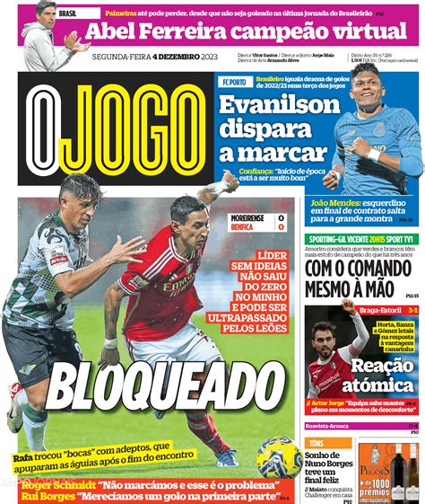 O Jogo 4 Dez 2023 Jornais E Revistas Sapopt Última Hora E