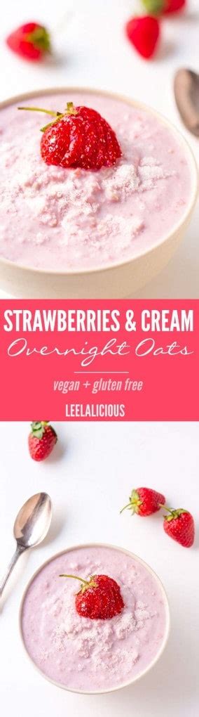 Strawberries And Cream Overnight Oatmeal