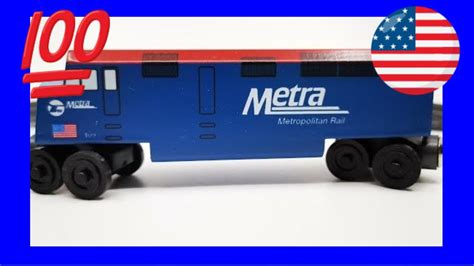 Unpack Whittle Shortline Railroad Metra F 40 Diesel Engine Wooden Toy