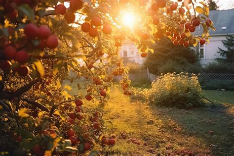 Manzanas Org Nicas Colgando De Una Rama De Rbol En Un Huerto De