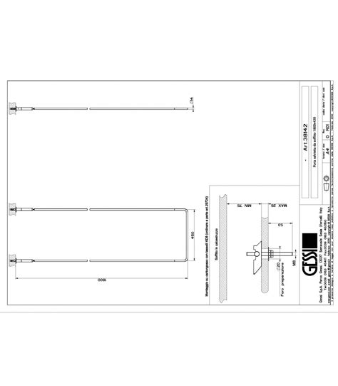 Towel Rail Ceiling Mounted Gessi Goccia Height 180cm