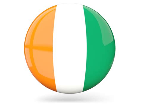 Glossy Round Icon Illustration Of Flag Of Cote Divoire