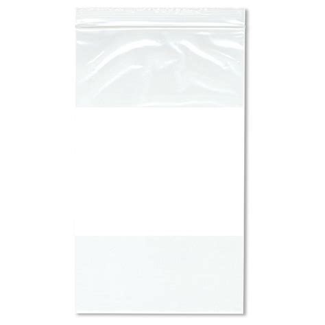 Plymor 6 X 10 Pack Of 100 2 Mil White Block Zipper Reclosable