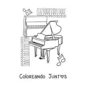 Dibujos De Pianos Para Colorear Gratis Coloreando Juntos