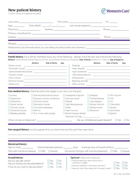 New Patient History This Form Is To Be Completed B Fill Out And Sign