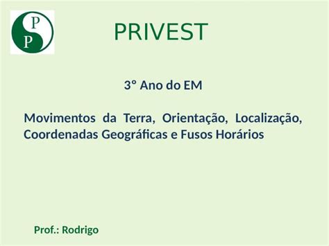 Pptx Privest Cap 02 Movimentos Da Terra Orientação Localização