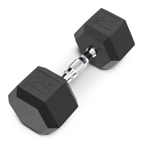 Impex Inc 25 Lb Rubber Hex Dumbbell