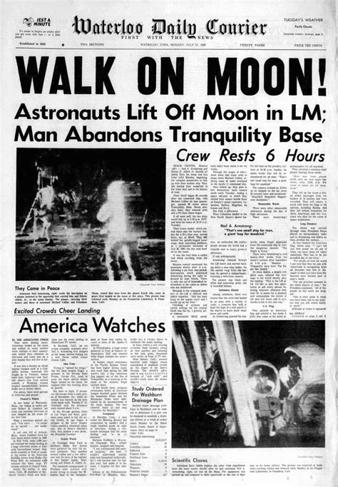 Readable Newspaper Article 1969 Neil Armstrong