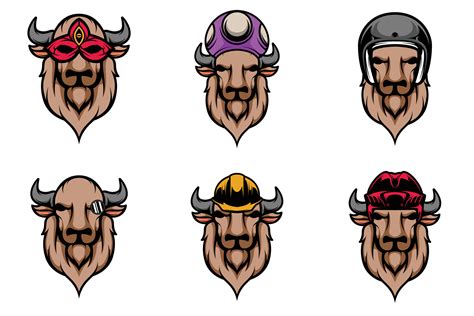 Buffalo Heads Bundle 41420122 Vector Art at Vecteezy