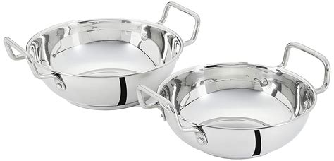 Amazon Brand Solimo Stainless Steel Induction Bottom Kadhai Set Size