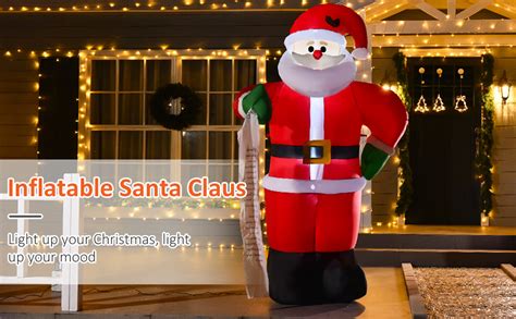 Homcom 8ft Christmas Inflatable Santa Claus With Toy List Red White