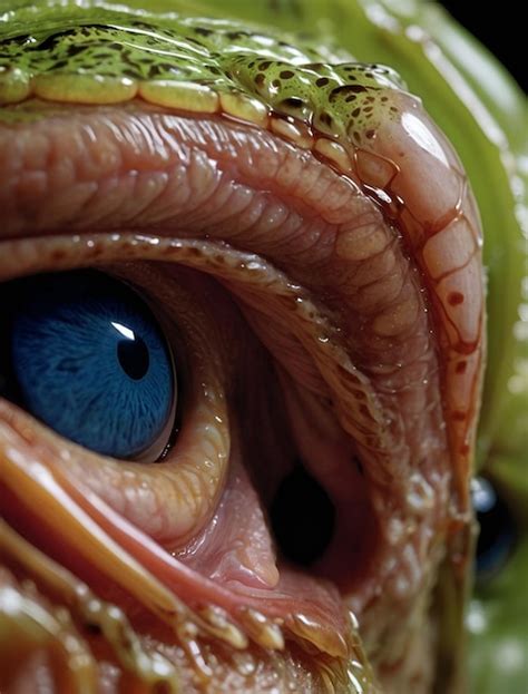 Un Primer Plano De Un Ojo De Serpiente Con Un Ojo Azul Imagen Premium