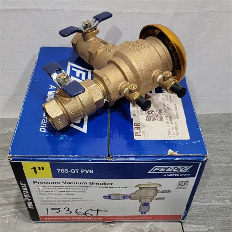 Febco 1 In Npt Bronze Pressure Vacuum Breaker 1 765 Qt Pvb Max 150psi Backflow Ebay