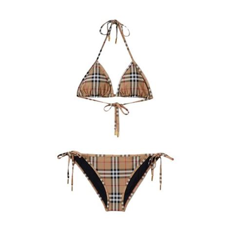 Burberry Vintage Check Triangle Bikini Archive Beige