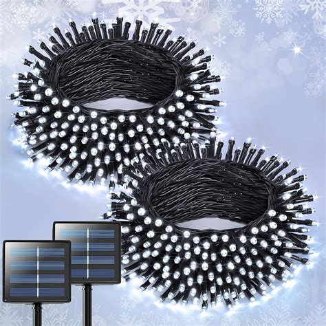 Jmexsuss 2 Pack Solar String Lights Outdoor Waterproof Total 400 Led 151ft Solar Christmas