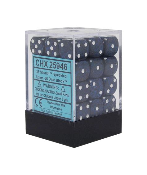 36d6 Speckled Stealth Set Dot Dice Chessex Ebay