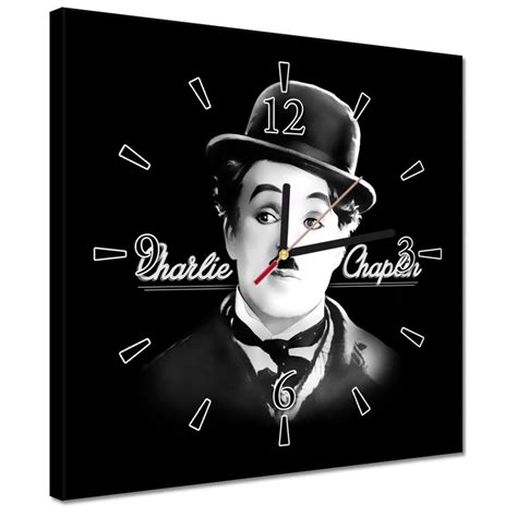 Zegar 30x30cm Charlie Chaplin Kapelusz ZeSmakiem Sklep EMPIK