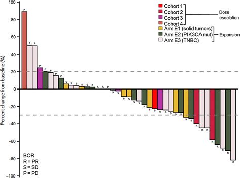 Tumor Response Waterfall Plots Of Percent Change In Tumor Size From