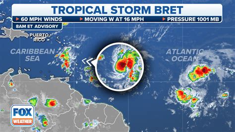 Tropical Storm Bret Strengthens As It Heads West Toward Caribbean Islands