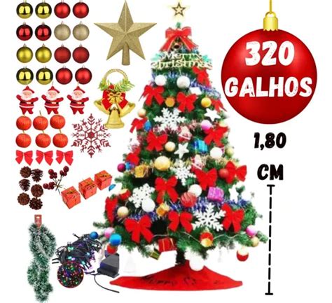 Rvore Natal Decorada Completa Enfeites Pisca Cm Frete Gr Tis