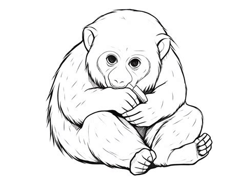 Howler Monkey Image To Color Coloring Page