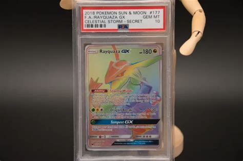 Pok Mon Celestial Storm Rayquaza Gx Psa Rainbow Full Art Eng