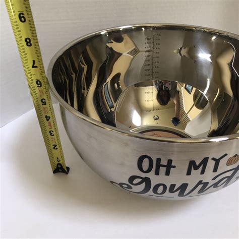 New X Large 8 Qt Mixing Bowl Stainless Steel W Black Text Oh My Gourd