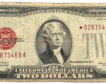 1953 Red Seal 2 Dollar Bill Star Note two Dollar Bill - Etsy