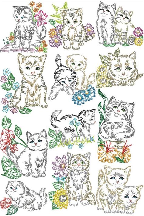 Cute And Cuddly Kittens Machine Embroidery Designs By Sew Swell