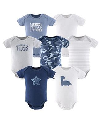 The Peanutshell Baby Boy Bodysuits, 7-Pack, Blue Camo - Macy's