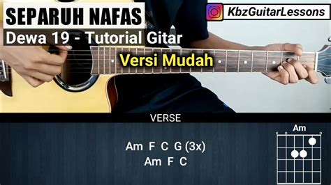 Tutorial Gitar Separuh Nafas Dewa 19 Chord Mudah Chords Chordify