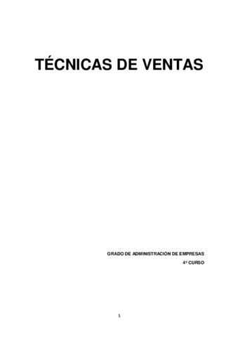 Teoria Tecnicas De Ventas Pdf