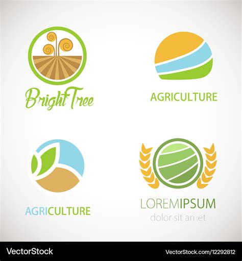 Agro Company Logo Set Royalty Free Vector Image