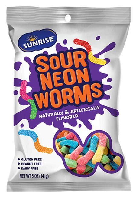 Sunrise Sour Neon Worms Sunrise Confections