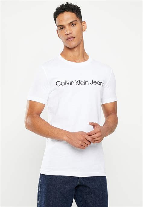 Core Institutional Logo Slim Tee White Calvin Klein T Shirts And Vests