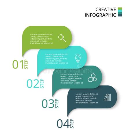 Elementos Del Gr Fico Del Diagrama Con 4 Pasos De Opciones De Piezas