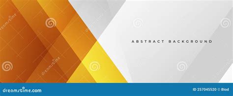 Orange And White Modern Abstract Wide Banner With Geometric Shapes