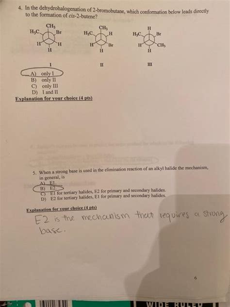 Solved In The Dehydrohalogenation Of Bromobutane Which Chegg