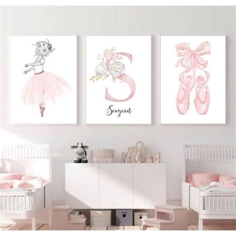 Lot De Affiche Poster Rose Fille X Tableau Chambre Enfant Bebe