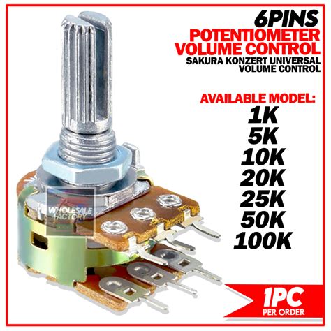 Pins Stereo B K B K Potentiometer Volume Control Variable