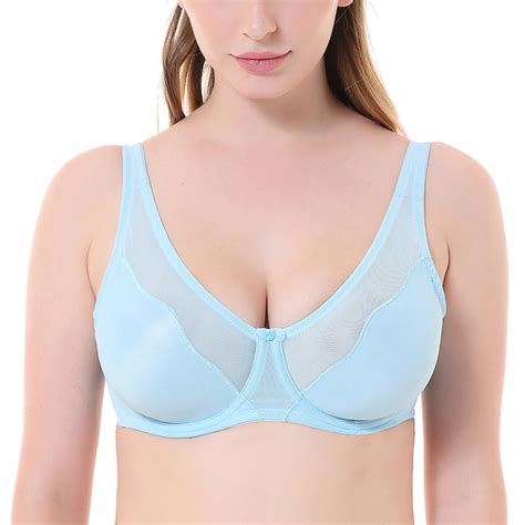 Womens V Neck Full Coverage Non Padded Underwire Minimizer Bra Ebay