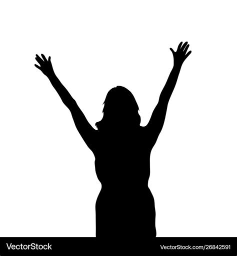 Girl Silhouette With Outstretched Arms Royalty Free Vector