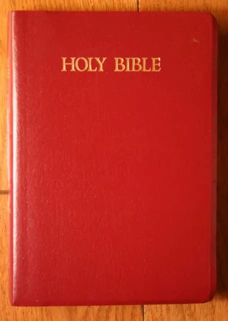 HOLY BIBLE KJV Self Pronouncing 1934 Red Letter Leather Illustrated