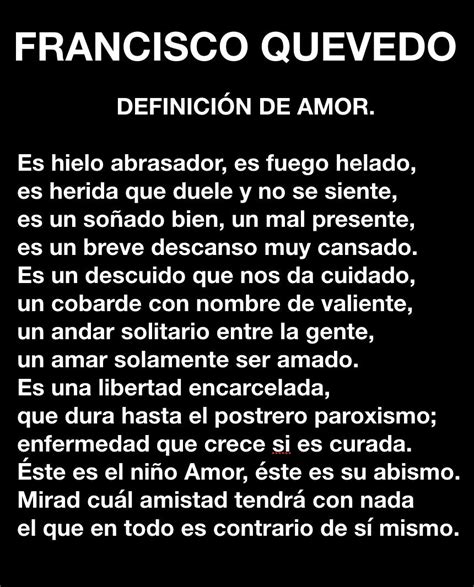 DEFINICIÓN DE AMOR-FRANCISCO QUEVEDO-ESPAÑOL. | Quotes, Words, Poems