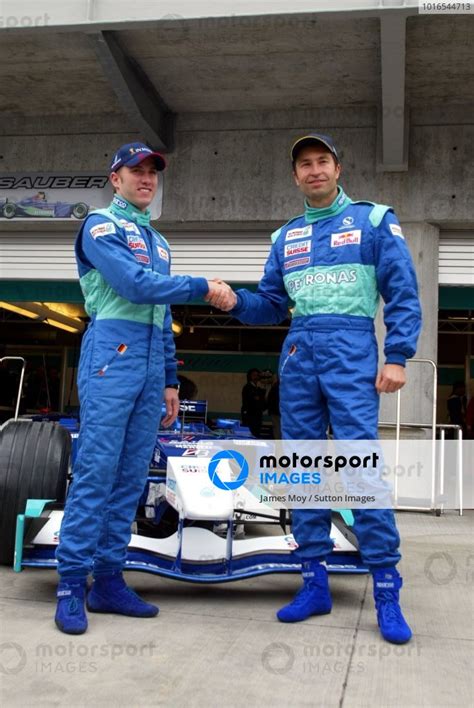 L To R New Sauber Team Mates Nick Heidfeld GER And Heinz Harald