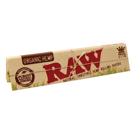 Raw King Size Slim Organic Hemp Papers Blättchen New 1 Box 50x Book